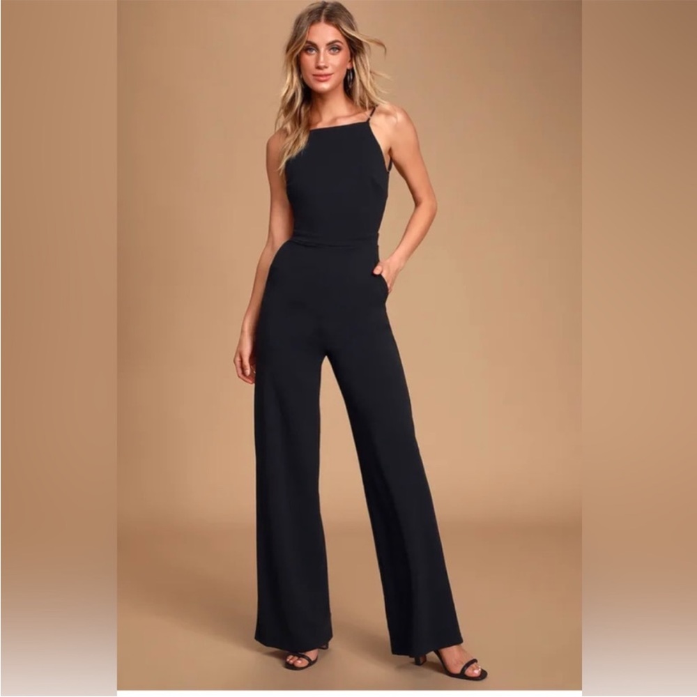 NWT Lulus Something to Behold Black Jumpsuit size small new with tags on